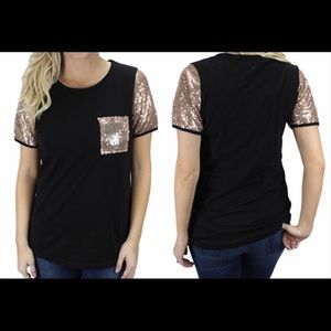 Rose gold glitter tee